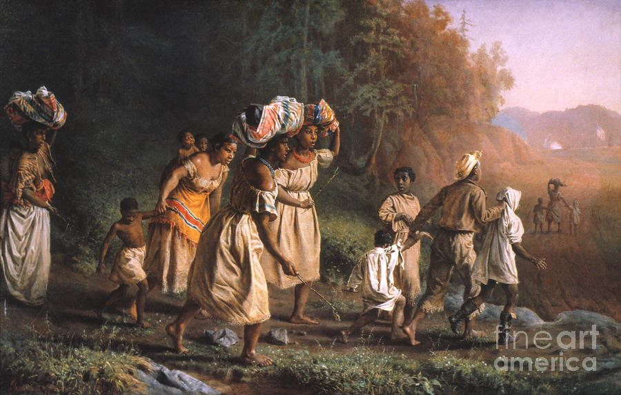 Fugitive Slaves, 1867 Painting by Theodor Kaufmann