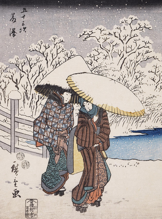 Winter Painting - Fujisawa by Hiroshige