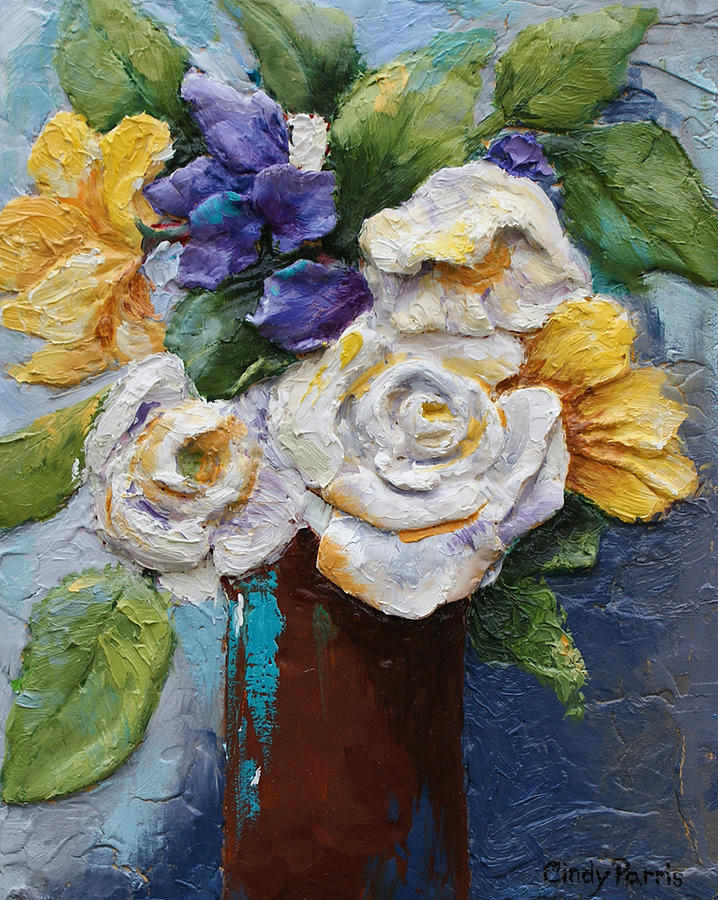 Still Life Painting - Full Bloom by Cindy Parris