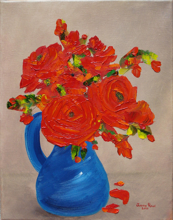 Full Blue Pitcher Painting by Judith Rhue