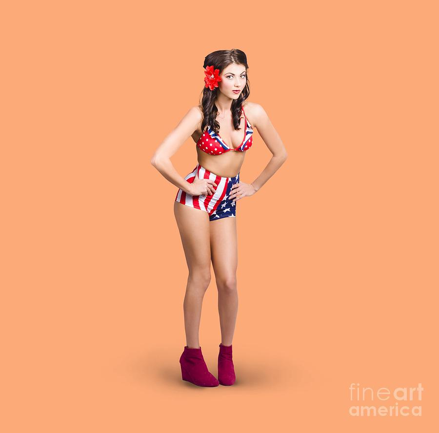 Full Body Pin Up Girl American Retro Style Photograph By Jorgo