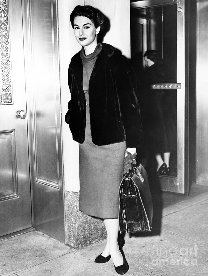 Full body view of Nancy Berg. 1955 Photograph by Anthony Calvacca - Pixels