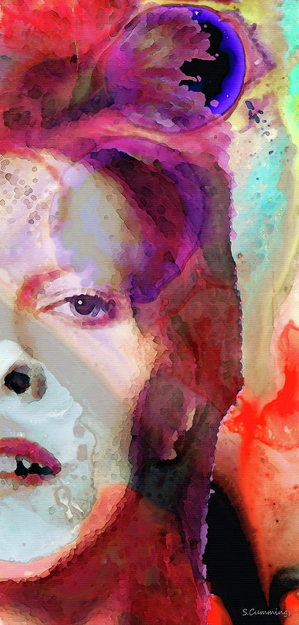 Full Color - David Bowie Tribute  Painting by Sharon Cummings