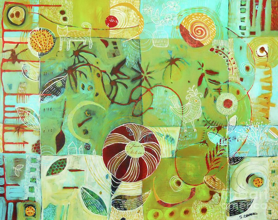 Flower Mixed Media - Full Crazy Quilt by Shannon Crandall