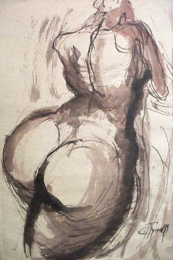 Nude Painting - Full Figure - Sketch of a Female Nude by Carmen Tyrrell