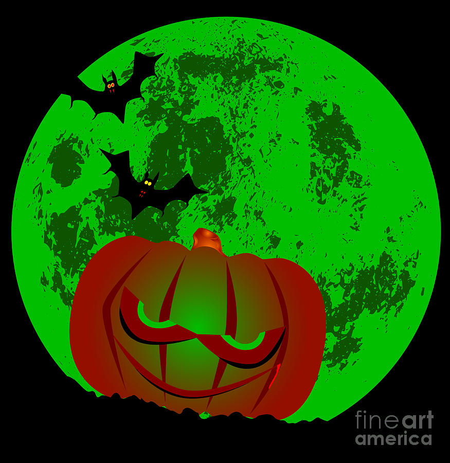 Full Halloween Moon Digital Art by Bigalbaloo Stock