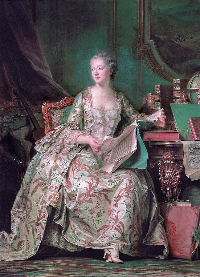 Maurice Quentin De La Tour Painting - Full-length portrait of the Marquise de Pompadour by Maurice Quentin de La Tour