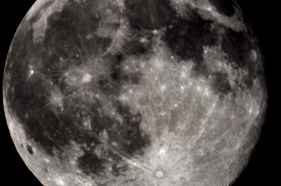 Space Photograph - Full Moon 7-31-15 by Michelle McPhillips