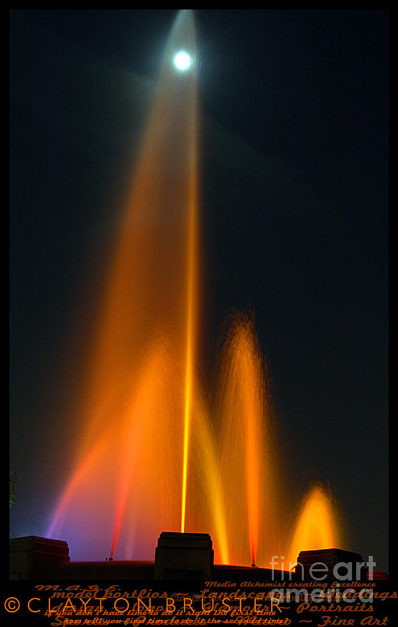Full Moon and Fiery Fountain Photograph by Clayton Bruster