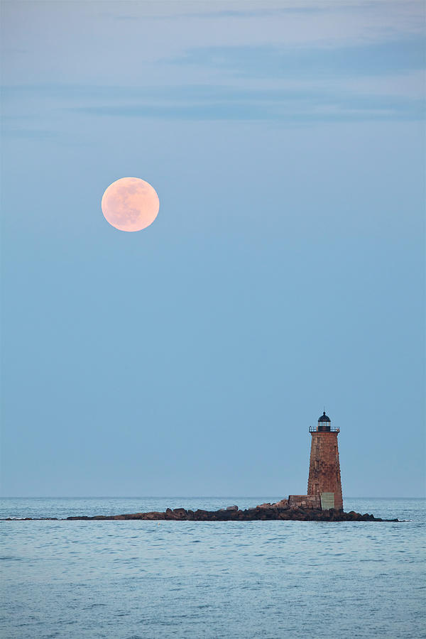 Full Moon and Whaleback Photograph by Eric Gendron