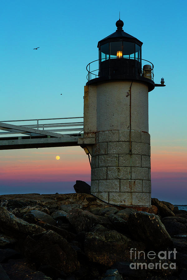 Full Moon At Marshall Point Lighthouse Photograph