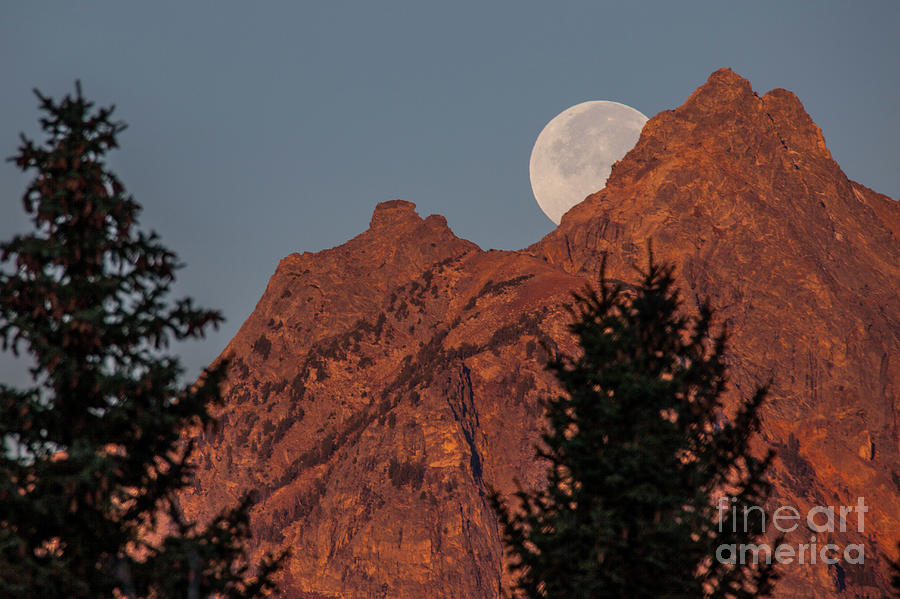 Full Moon at Sunrise Photograph by Bret Barton