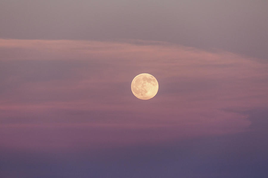 Full Moon At Sunset Photograph