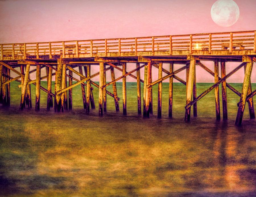 Full Moon At The Pier Photograph by Alice Gipson