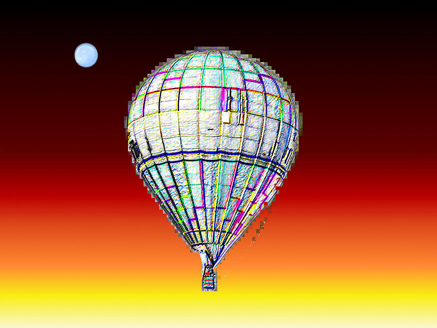 Sunset Photograph - Full Moon Balloon by Tim Allen