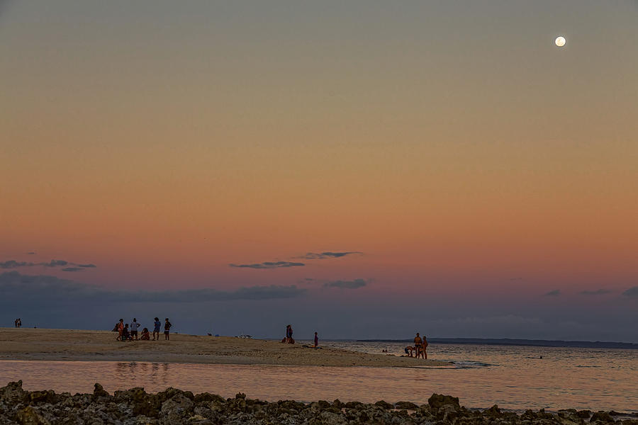 Full Moon Beach Watching At Sunset Photograph by James BO Insogna