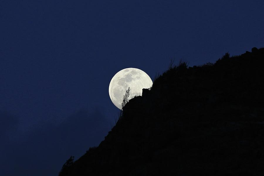 Full Moon Behind Makapuu Photograph