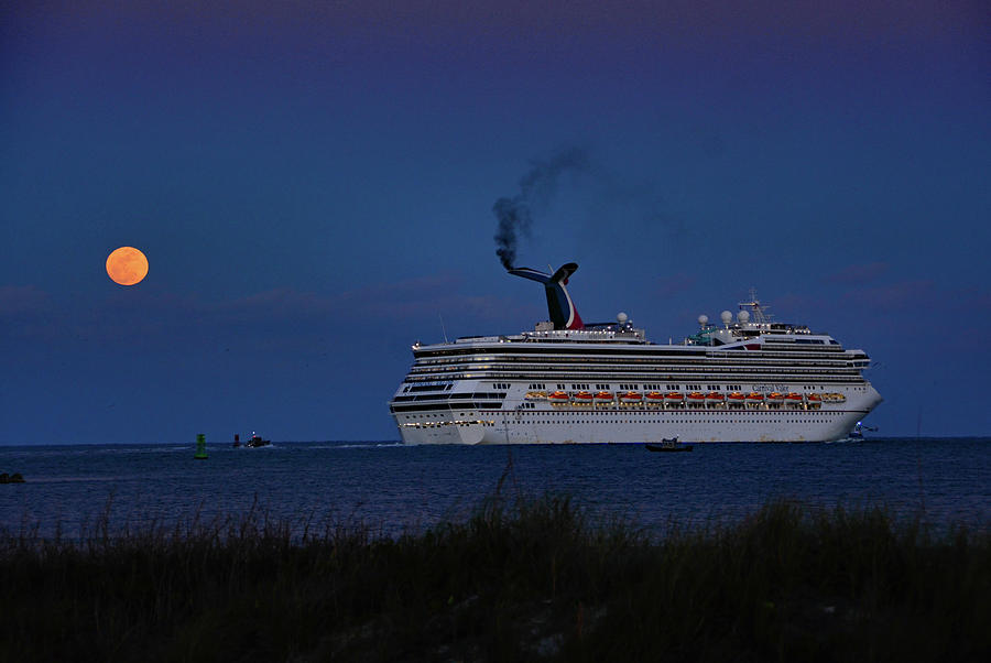 Full Moon Cruise - Port Canaveral, FL Photograph by Ben Prepelka