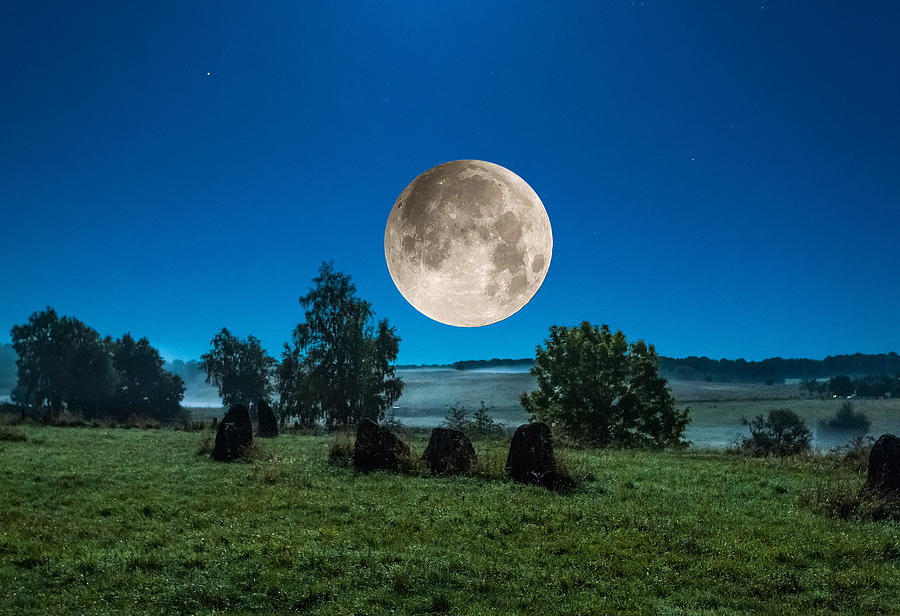 Full moon Photograph by Elmer Jensen