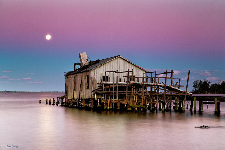 Full Moon Fishhouse Photograph by Fran Gallogly