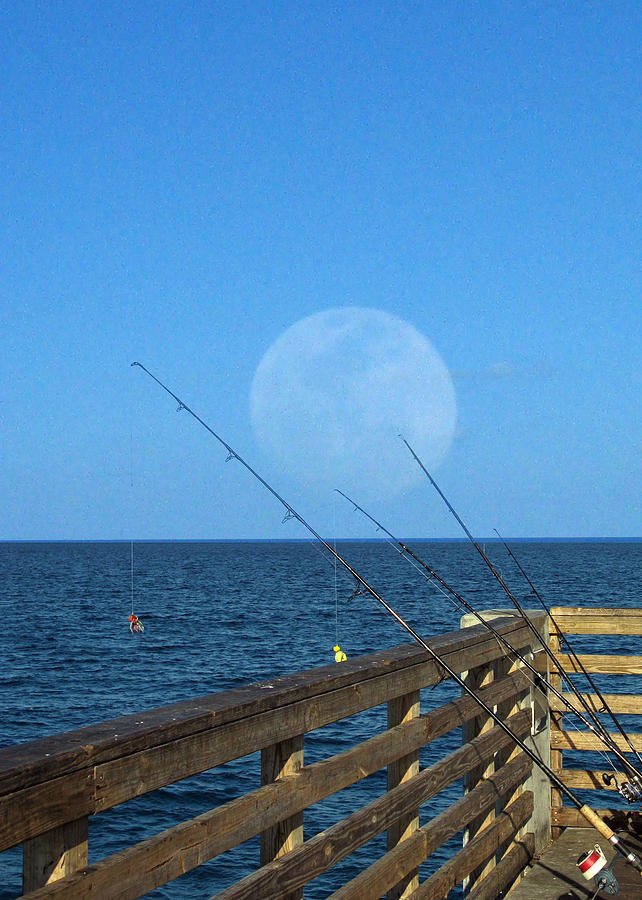 Full Moon Fishing Photograph by John Vincent Palozzi
