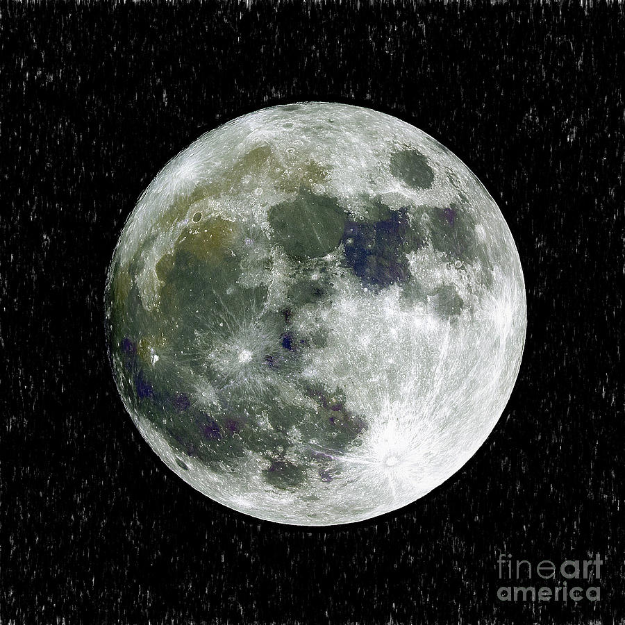 Full Moon In Chalk Pastel by Eva Sawyer
