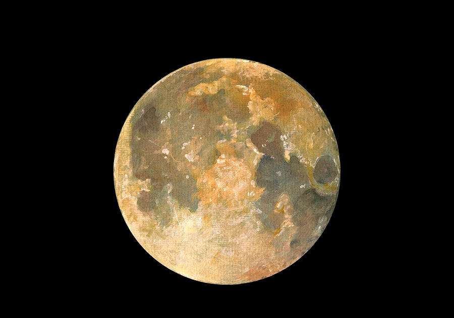 Art & Collectibles Painting - Full moon by Juan Bosco