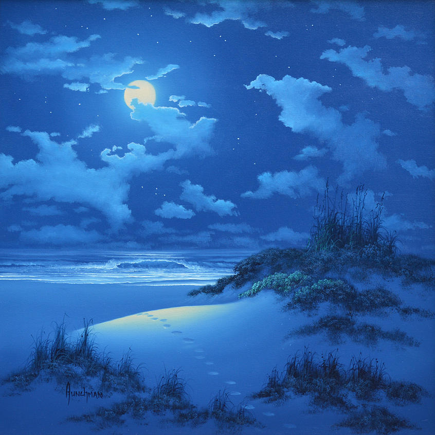 Full Moon Painting by Kenneth F Aunchman