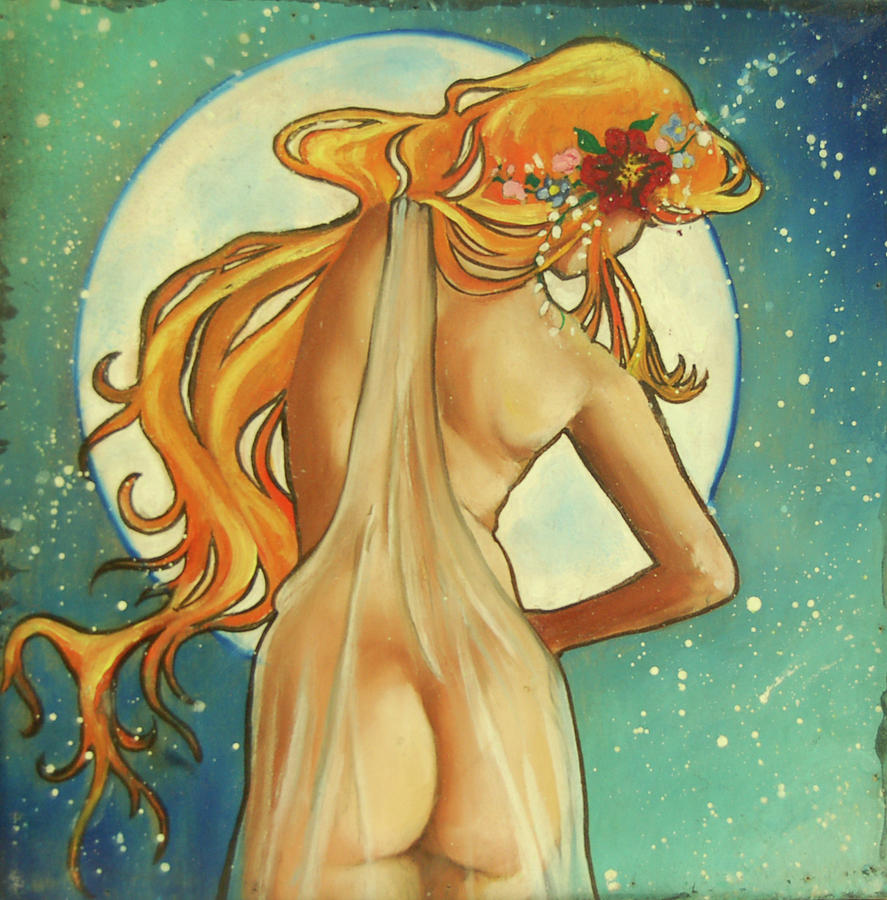 Fantasy Painting - Full Moon by Korri Myers