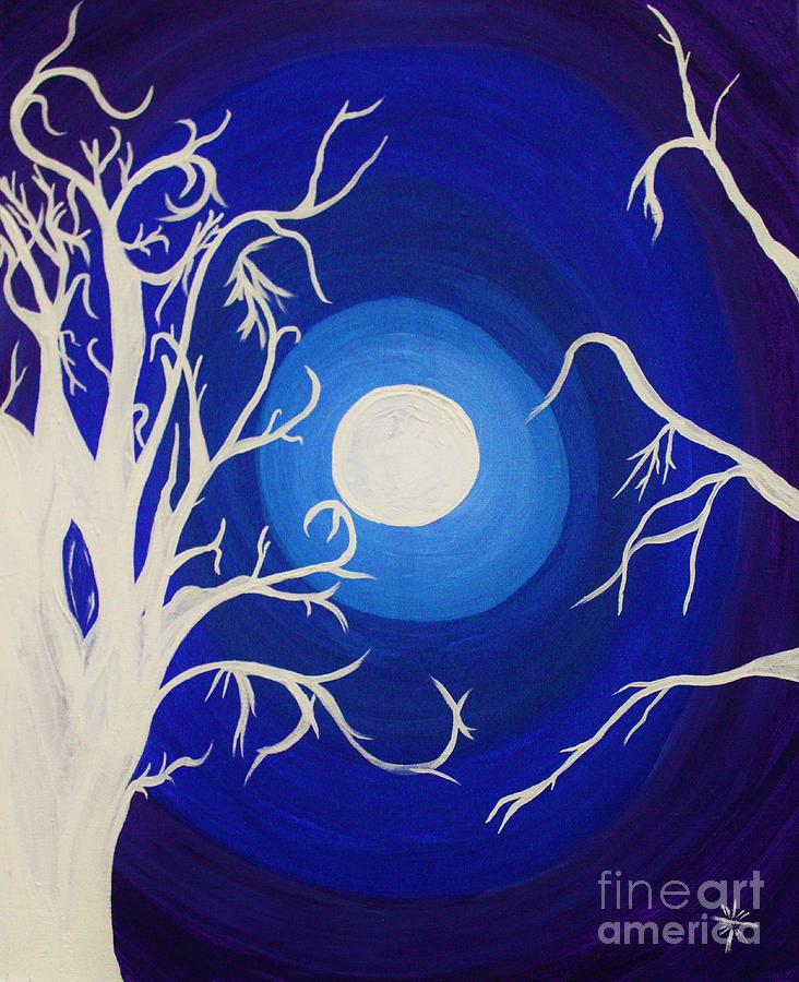 Full Moon Painting by LKB Art and Photography