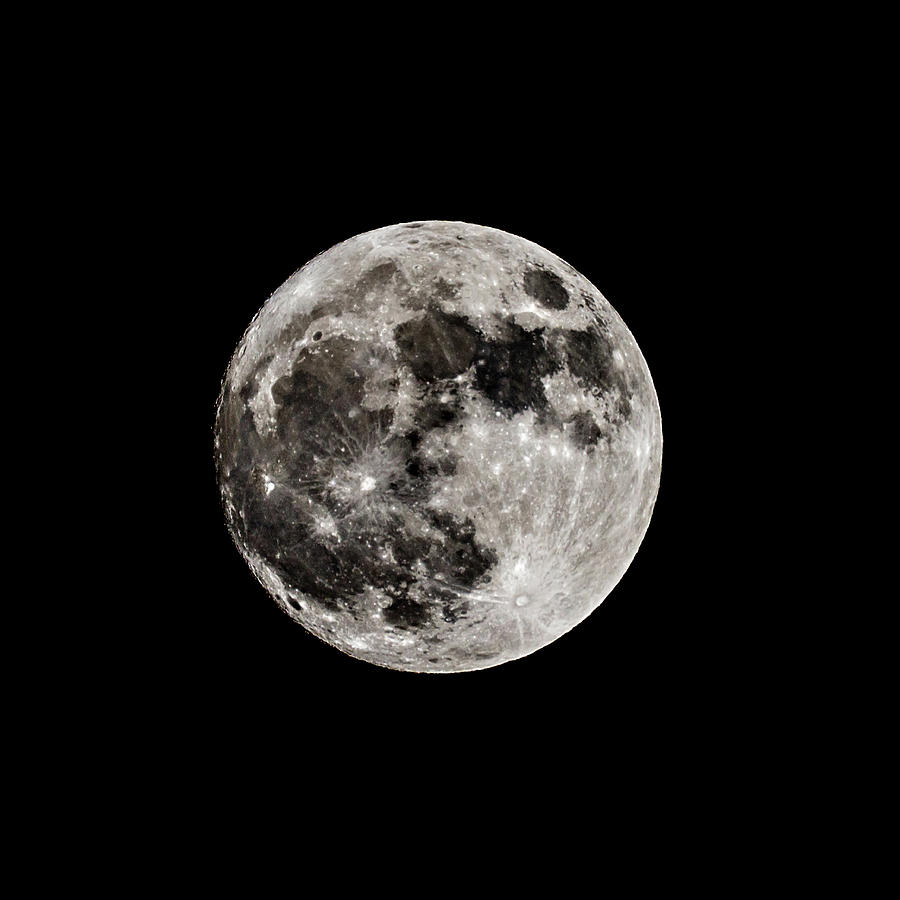 Full moon on the dark night Photograph by Alex Grichenko