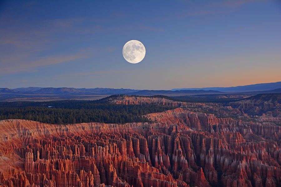 Full Moon over Bryce Canyon  Photograph by Raymond Salani III