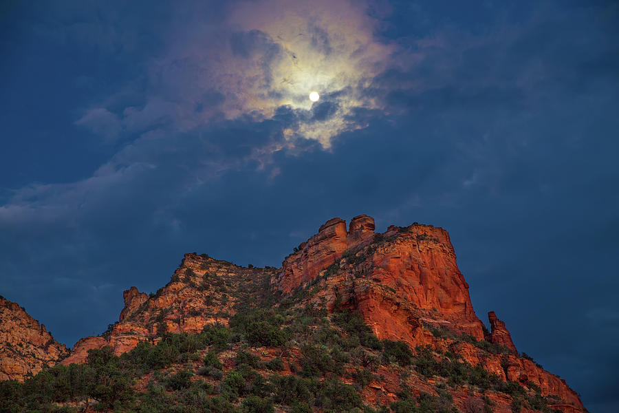 Full Moon over Capitol Butte Photograph by White Mountain Images