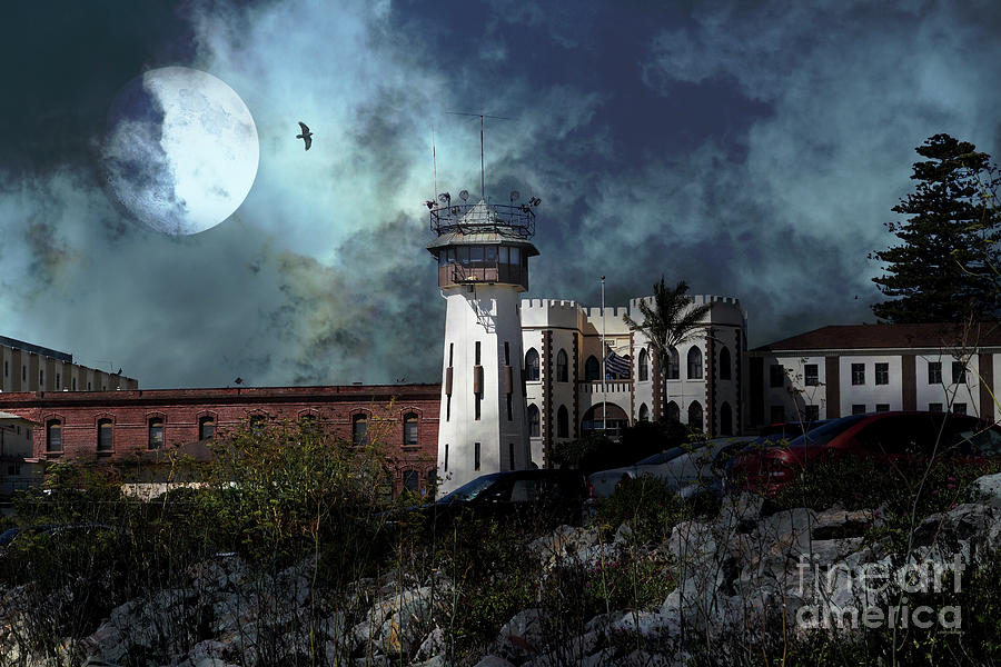 Full Moon Over Hard Time San Quentin California State Prison 7D18546 v2 Photograph by Wingsdomain Art and Photography