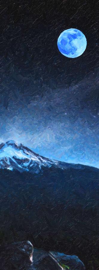 Full Moon Over High Peak , Adam Asar Painting by Celestial Images