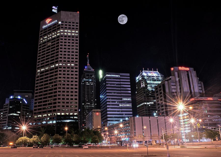 Full Moon Over Indy Towers Photograph by Frozen in Time Fine Art Photography