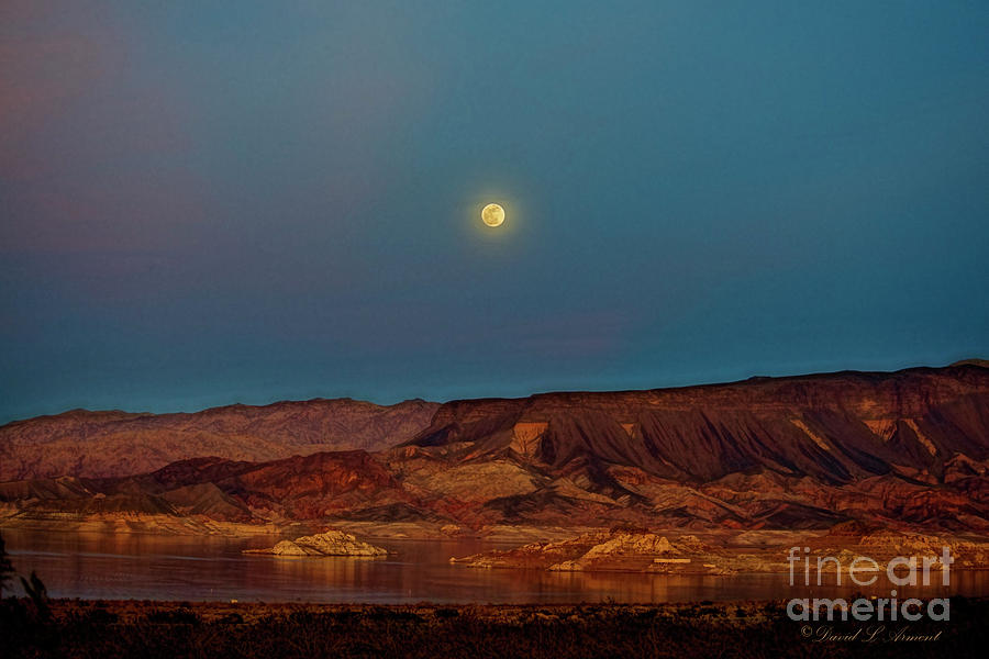 Full Moon over Lake Mead Photograph by David Arment