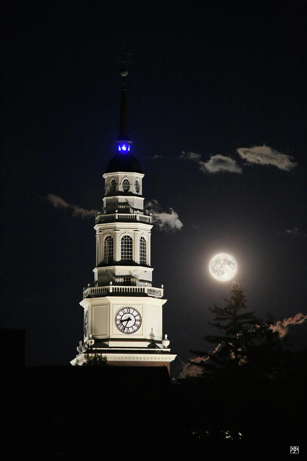 Full Moon Over Miller Library Photograph by John Meader
