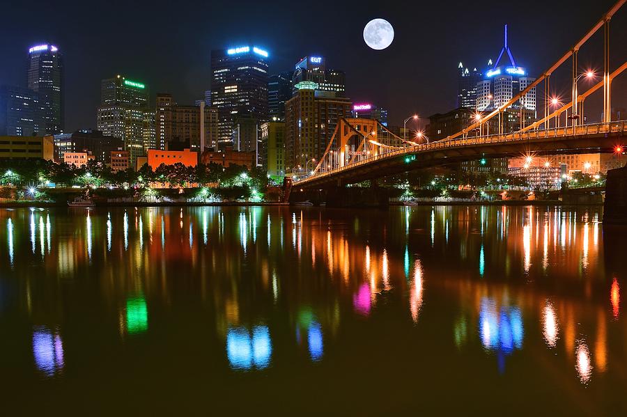 Full Moon over Pittsburgh Photograph by Frozen in Time Fine Art Photography