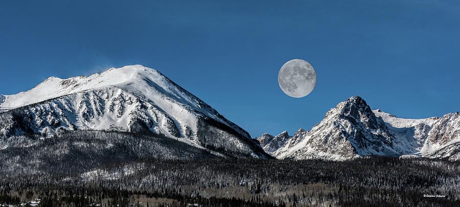 Full Moon Over Silverthorne Mountain Photograph by Stephen Johnson