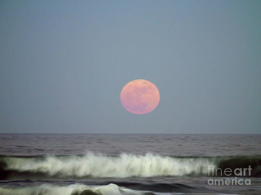 Full Moon Over The Atlantic Photograph by D Hackett