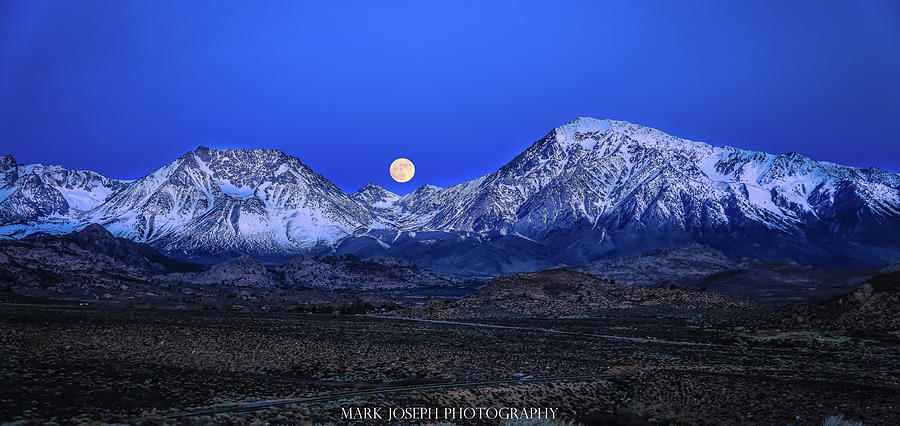 Full Moon over the Eastern Sierras Photograph by Mark Joseph