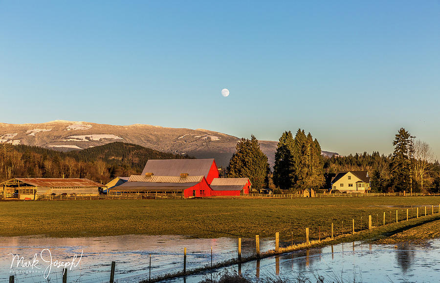 Full Moon Over The Farm Photograph by Mark Joseph