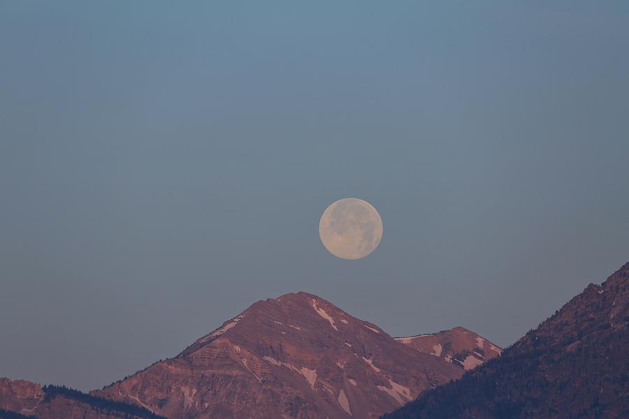 Full Moon Over The Tetons Photograph