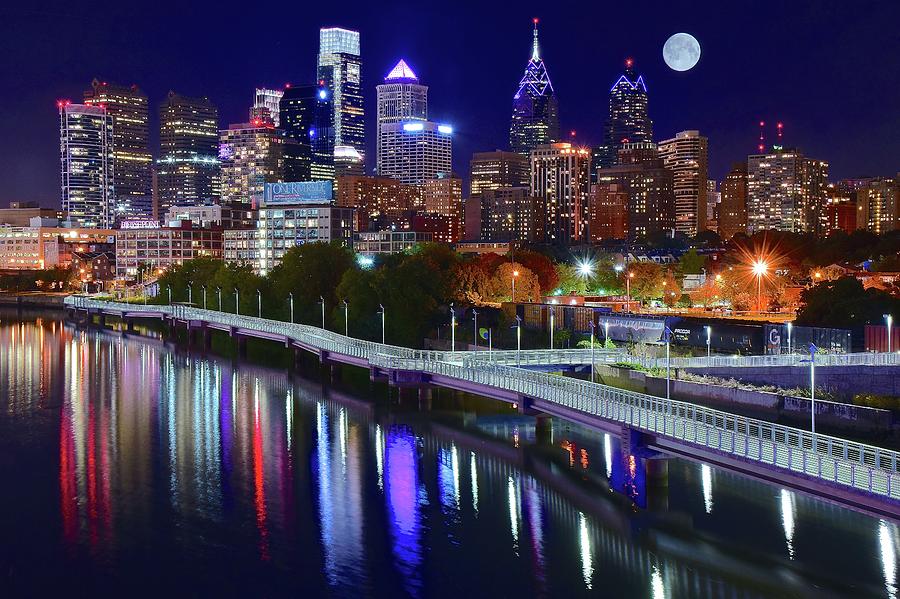 Full Moon Philly Night Photograph by Frozen in Time Fine Art Photography