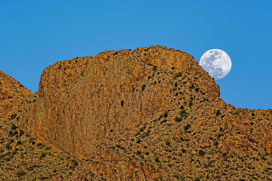 Full Moon Pusch Ridge h1848 Photograph by Mark Myhaver