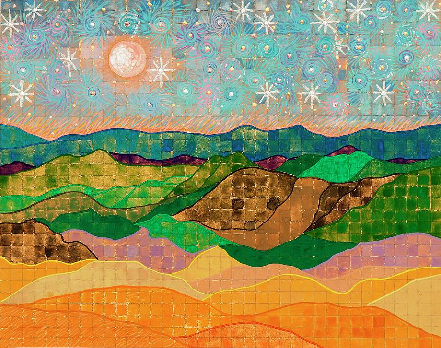 Full Moon, Summer Solstice Painting by Sandy Thurlow