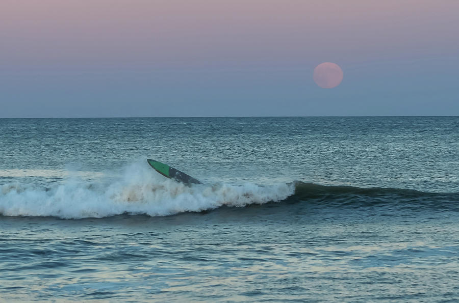 Full Moon Wipe Out Seaside NJ Photograph by Terry DeLuco