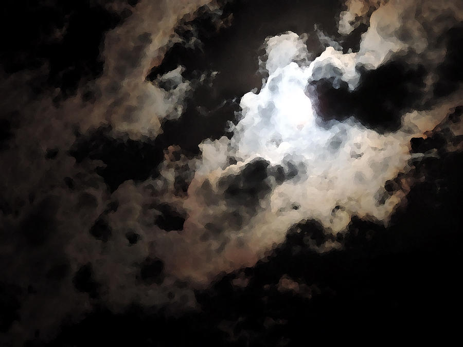Full Moon With Clouds Digital Art