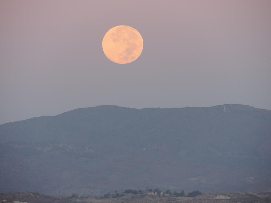 Full Moonset 9-18-2013 Photograph by Enaid Silverwolf